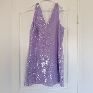 Elegant Lavender Sequin Dress